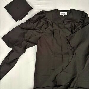 Black Masters Graduation Gown and Cap Set
